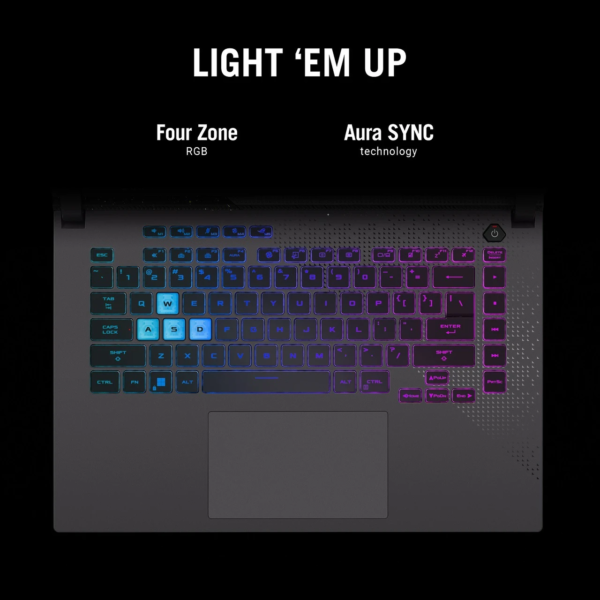 ASUS ROG Strix G15 RGB keyboard 165Hz gaming laptop rental Kolkata
