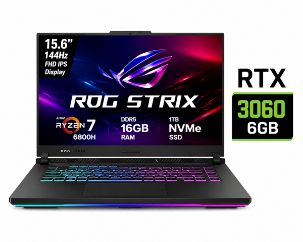 ASUS ROG Strix G15 RTX 3060 gaming laptop on rent in Kolkata front view
